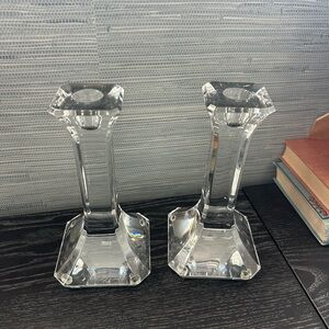 Orefors Crystal Candle Sticks- new in box